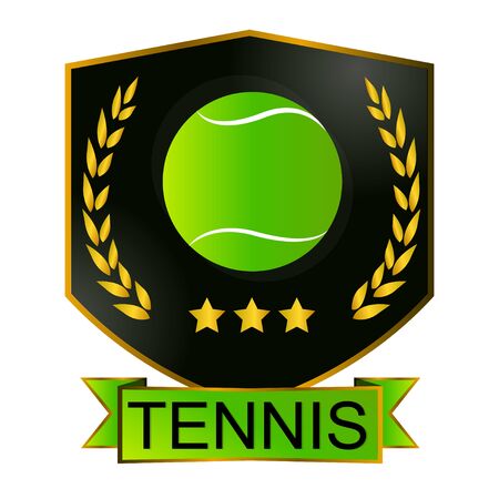 Tennis vector sport green badgeのイラスト素材