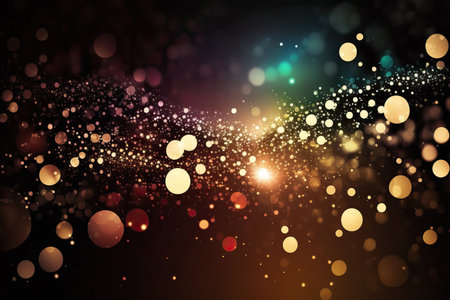 Abstract background with bokeh defocused lights and stars. Vector illustration.の素材