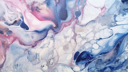 Marbled blue and pink abstract background. Liquid marble ink pattern.の素材