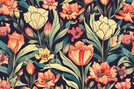 Tulip flower art. Watercolor illustration.の素材
