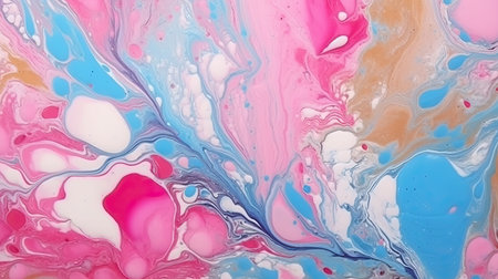 Marbled blue and pink abstract background. Liquid marble ink pattern.の素材