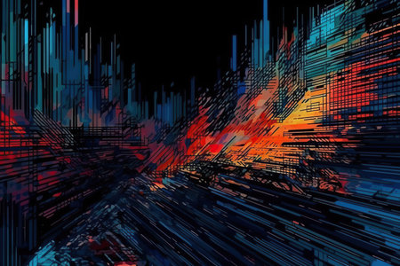 Abstract background with dynamic lines. Futuristic technology style. Vector illustration.の素材