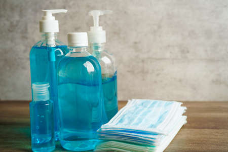 Alcohol sanitizer gel for washing hand protect infection virus.の写真素材