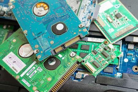 Repairing and upgrade circuit mainboard of notebook, electronic, computer hardware and technology concept.の写真素材