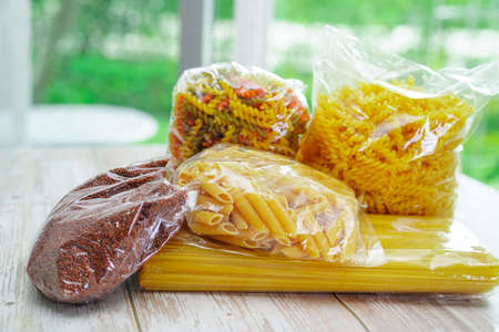 Foodstuffs collection for donation to help people.の写真素材