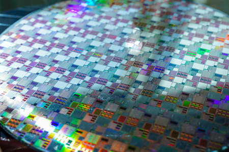 Silicon wafer for manufacturing semiconductor of integrated circuit.の写真素材