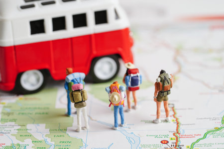 Business people rushing and going on a long trip for a work meeting at office.の写真素材