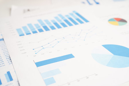 Charts Graphs paper. Financial development, Banking Account, Statistics, Investment Analytic...