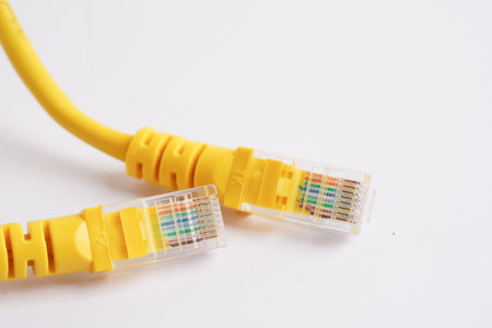 Lan cable internet connection network, rj45 connector ethernet cable.