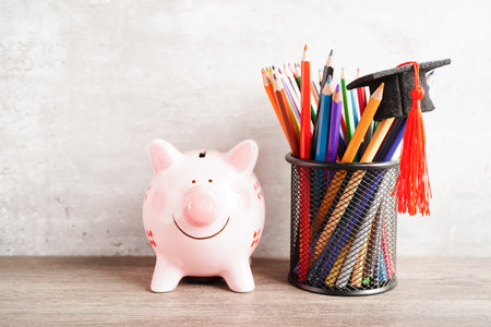 Answer sheets with pencil drawing fill to select choice, education concept.の写真素材