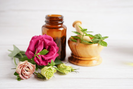 Alternative medicine herbal organic capsule with vitamin E omega 3 fish oil, mineral, drug with herbs leaf natural supplements for healthy good life.の写真素材