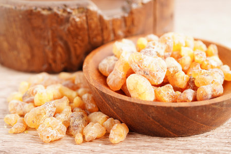 Frankincense or olibanum aromatic resin used in incense and perfumes.の写真素材