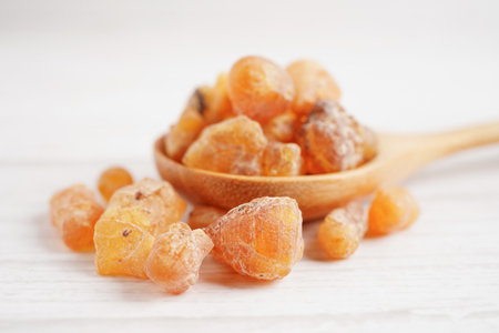 Frankincense or olibanum aromatic resin used in incense and perfumes.の写真素材