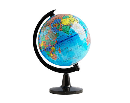 Bangkok, Thailand  May 15, 2023 Globe world model isolated on white background with clipping path.のeditorial素材