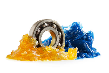 Grease, Blue premium quality synthetic lithium complex grease isolated on white background with clipping path.の写真素材