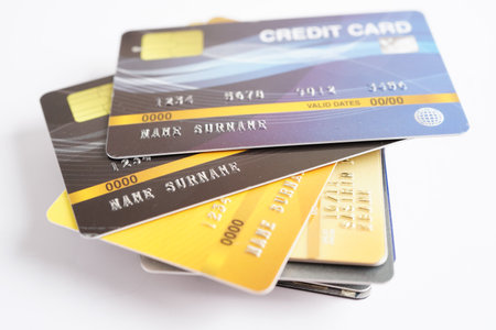 Credit card for online shopping, security finance business concept.の写真素材