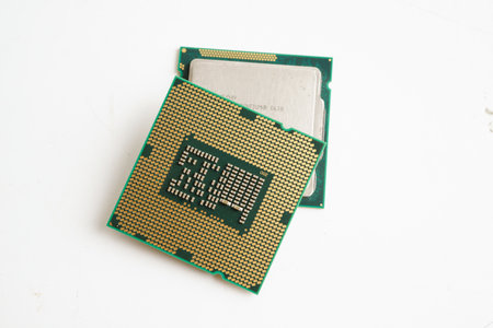 Central Processing Unit, CPU chip processor of computer mainboard, electronic technology.の写真素材