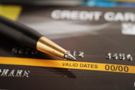 Credit card for online shopping, security finance business concept.の写真素材