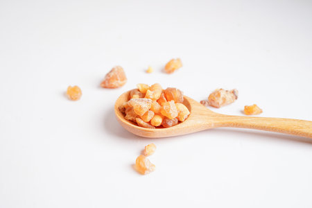 Frankincense or olibanum aromatic resin used in incense and perfumes.の写真素材