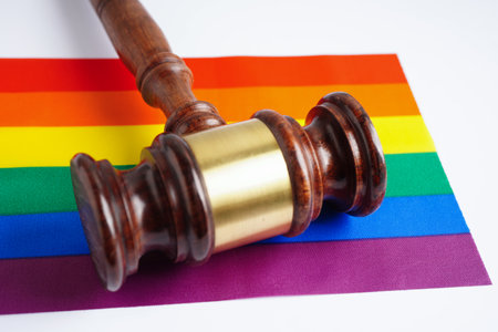 LGBT flag, rainbow color love symbol, pride month in June, vector illustration.の写真素材