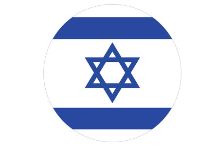 Flag of Israel round icon, banner vector illustration.のイラスト素材