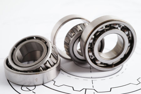 Engineering and precision tools with metal ball bering, mechanical industrial.の写真素材