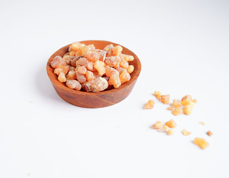 Frankincense or olibanum aromatic resin used in incense and perfumes.の写真素材