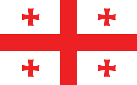 Georgia national official flag symbol, banner vector illustration.のイラスト素材
