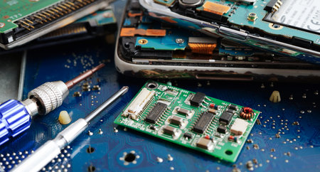 Repairing and upgrade circuit mainboard of notebook, electronic, computer hardware and technology.
