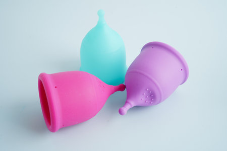 Menstrual cup for women hygiene menstrual period cycle protection.の写真素材
