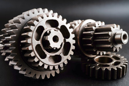 Metal gear wheel engine car and bike, mechanic industry.