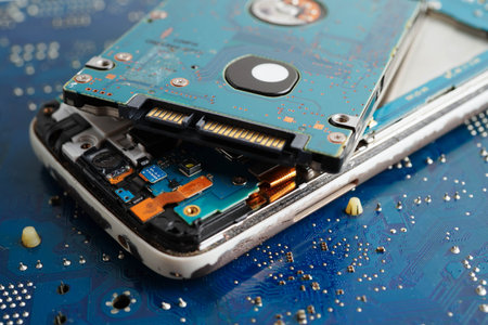Repairing and upgrade circuit mainboard of notebook, electronic, computer hardware and technology.