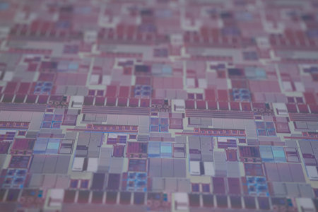 Silicon wafer for manufacturing semiconductor of integrated circuit.の写真素材