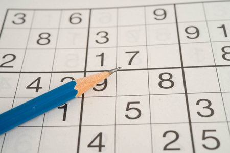 Sudoku puzzle, game to play for keep your brain younger.の写真素材