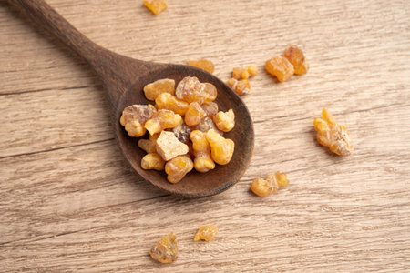 Frankincense or olibanum aromatic resin used in incense and perfumes.の写真素材