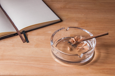 smoking pencil is cigarette concept ideaの写真素材