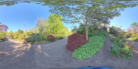 360 VR- Walkway in central park, Gothenburg, Swedenの写真素材