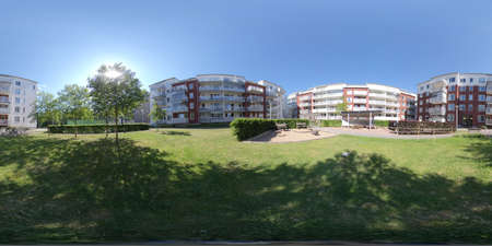 360 VR - Modern Apartment Block a Sunny Dayの写真素材