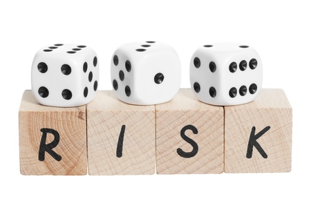 Risk spelt with wooden blocks  White background の写真素材