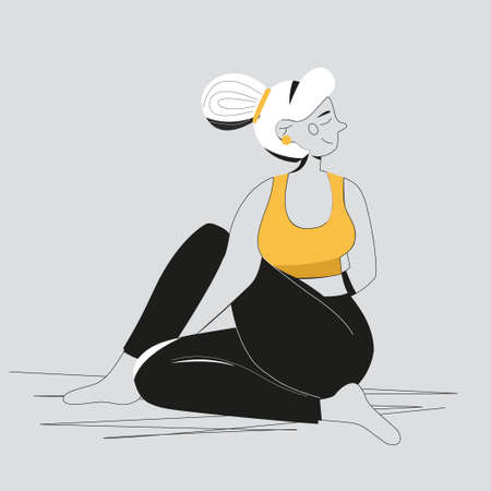 The drawing character of woman playing yoga. The appearance and lifestyle. Collection of hand drawn....