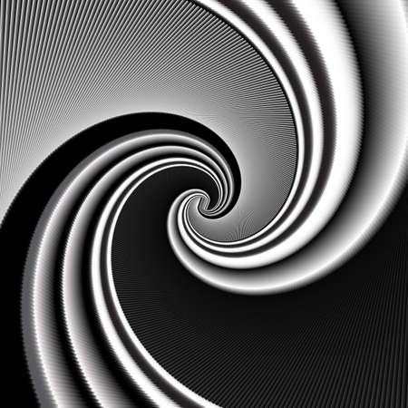 Geometric abstract background with a spiral pattern in black and white for design and decoration.