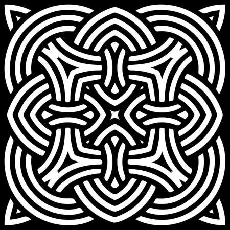 Ethnic isolated unique oriental, arabic, indian pattern. Geometric black white element for ornament. Template for design, creativity, wallpaper, textiles, coloring.のイラスト素材