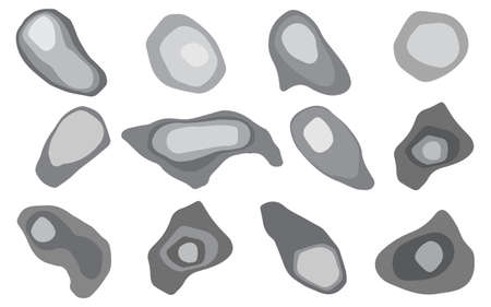Geometric gray white pattern with hand drawn elements, abstract shapes and doodle objects. Vector graphics.のイラスト素材