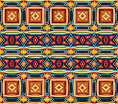 Ethnic geometric background in African, Mexican, Indian print style.