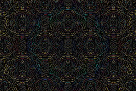 Geometric volumetric convex 3D pattern for wallpaper, websites, textiles. Embossed decorative black...