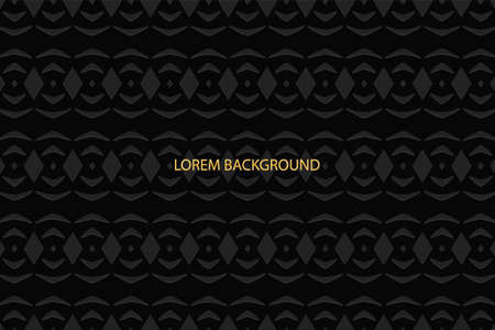 3D volumetric convex embossed geometric black background. Ethnic vintage pattern. Artistic national ornament in the Arabesque style. Oriental, Asian, Indonesian, Mexican, Aztec motives.のイラスト素材