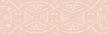 Banner, unique cover design. Embossed ethnic vintage 3d pattern on a pink background, art deco...