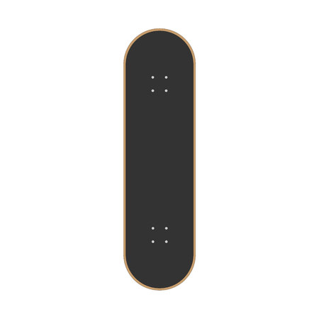 vector flat color skateboard deck with grid top view isolated on whiteのイラスト素材
