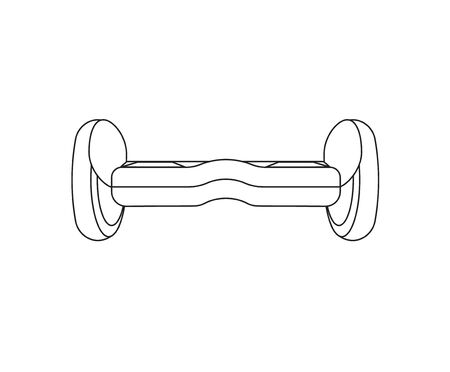 Vector flat black line icon logo of hoverboard hover board hyroscooter isolated on white backgroundのイラスト素材