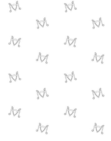 Vector seamless pattern of line black flat horse curb bit isolated on white backgroundのイラスト素材